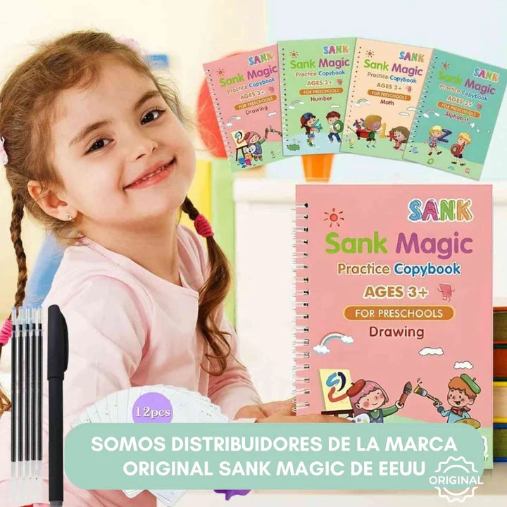 4x1 Set de Cuadernos SANK MAGIC Aprendizaje Mágico ReUtilizable