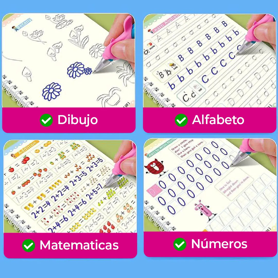 Set 4x1 de Caligrafía SankMagic - Aprendizaje Mágico y Divertido para Niños Viral Tiktok