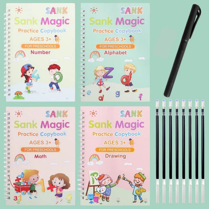 4x1 Set de Cuadernos SANK MAGIC Aprendizaje Mágico ReUtilizable