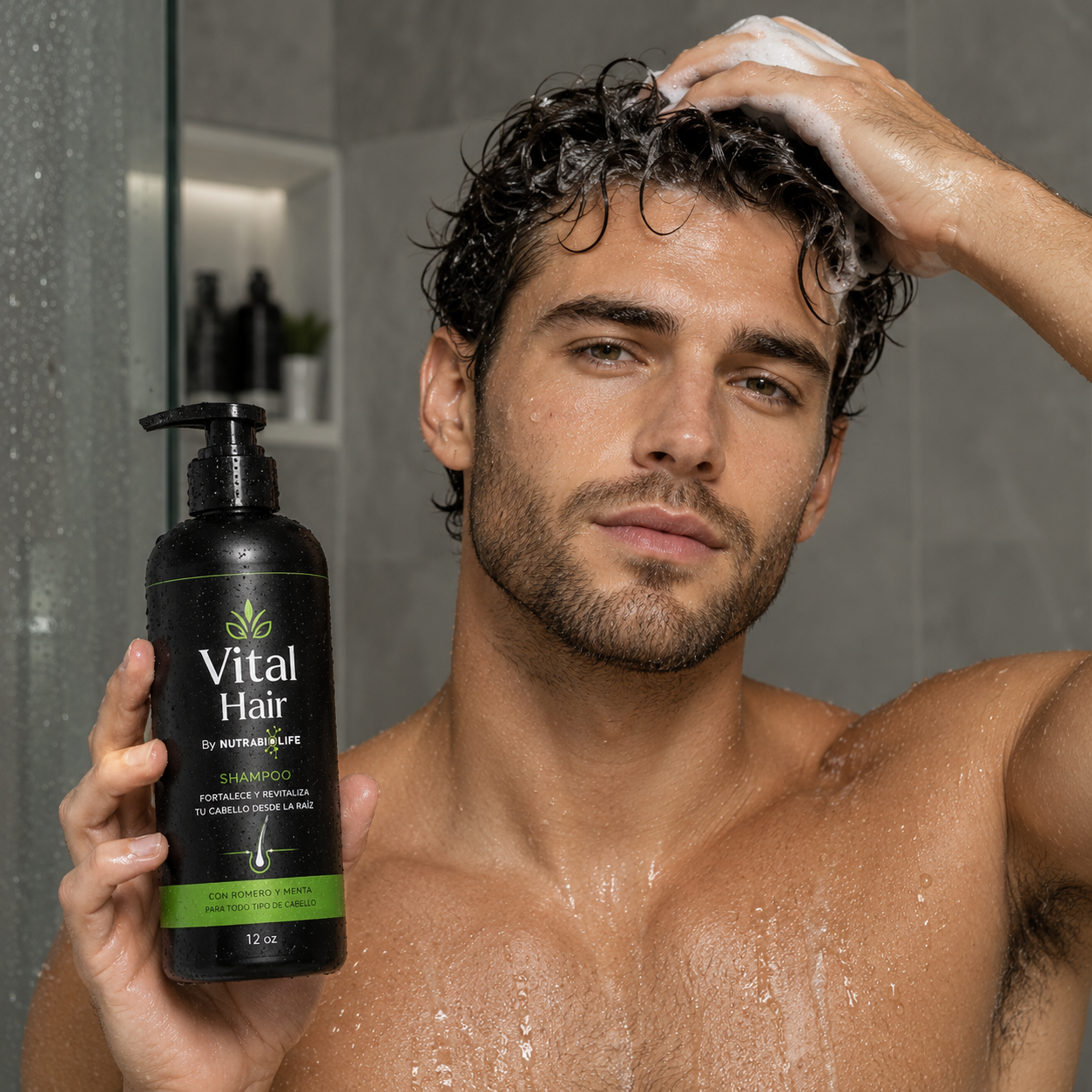 Vital Hair - Shampoo Fortalecedor de Romero y menta con biotina (Diseño)