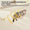 Túnel espiral plegable para gatos con plumas y campanas