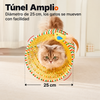 Túnel espiral plegable para gatos con plumas y campanas