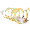 Túnel espiral plegable para gatos con plumas y campanas