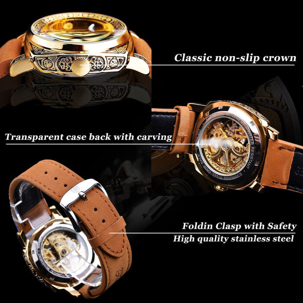 Aureo Reloj Mecánico Retro
