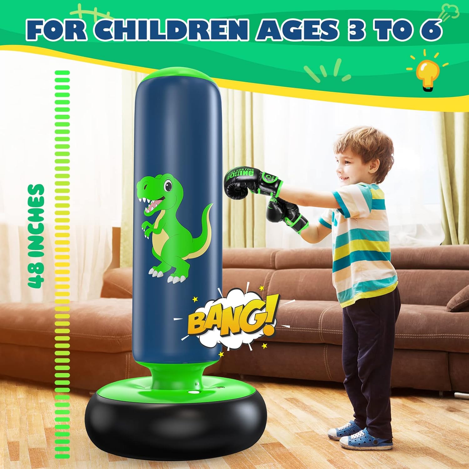 Saco Inflable de Boxeo Dino Viral Facebook