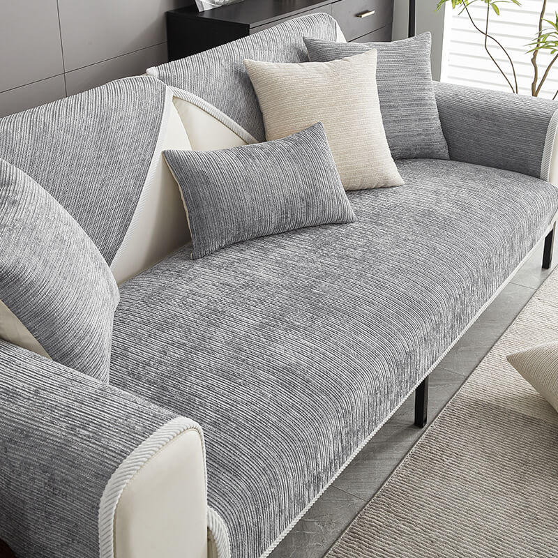 Cubierta de sofá de chenille de rayas simple 70*70 en (1 PC) Viral Tiktok