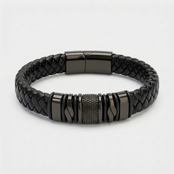 Pulsera Cuero y Acero Premium